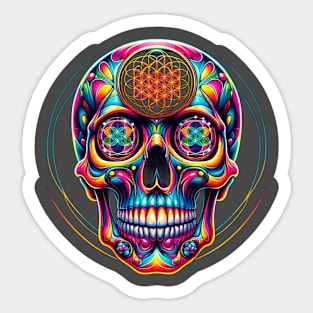 sacred geometry skull Sticker